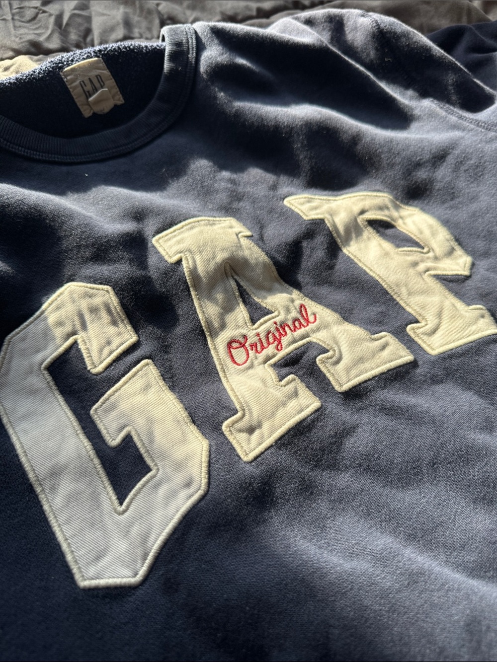 GAP Navy Crewneck with White Lettering